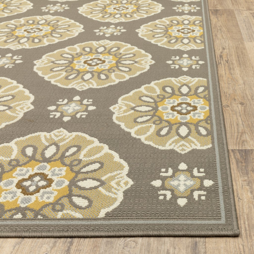 2' X 8' Gray Moroccan Indoor Outdoor Area Rug