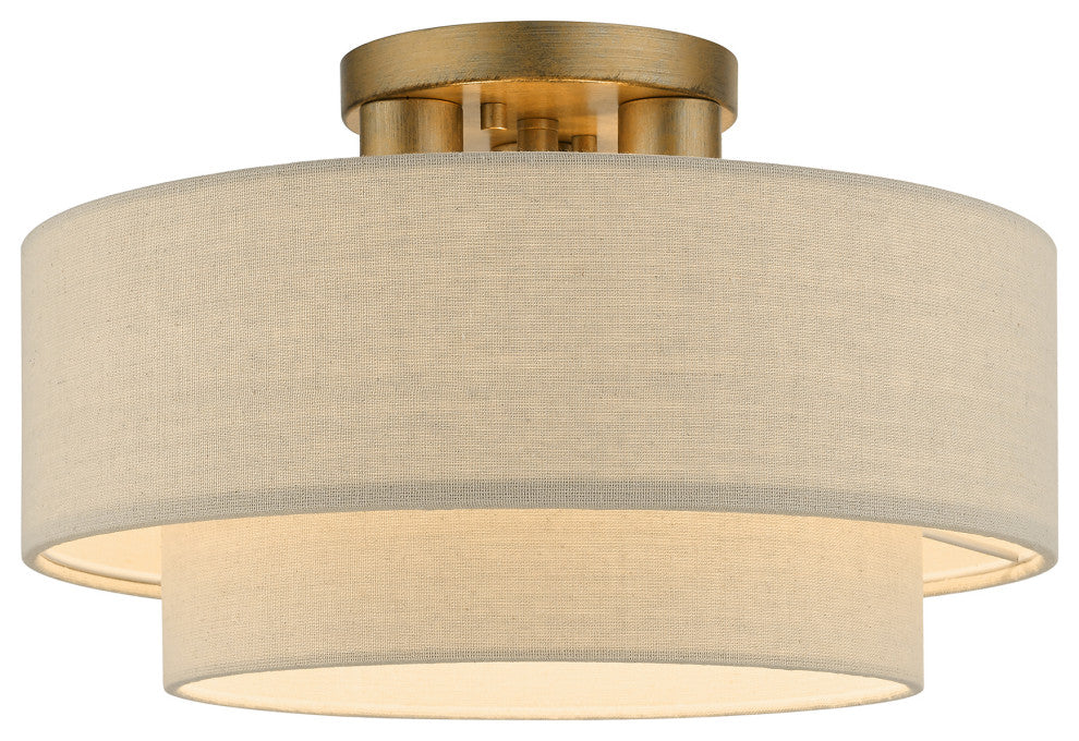 Bellingham 3-Light Antique Gold Leaf Large Semi-Flush