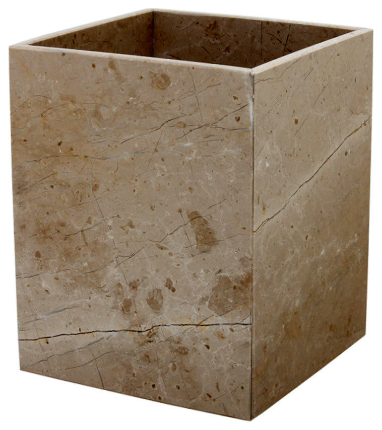 Myrtus Collection Verona Beige Marble Waste Bin