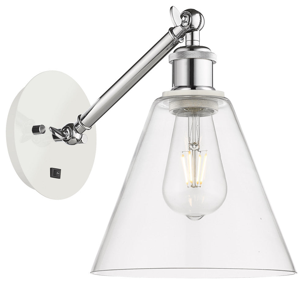 Innovations 317-1W-WPC-GBC-82 1-Light Sconce, White and Polished Chrome