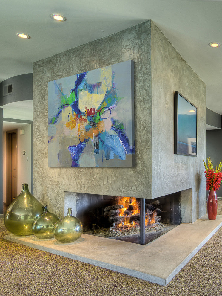 "Time Travel II" by Julie Joy Painting Print Wrapped Canvas, 24x24