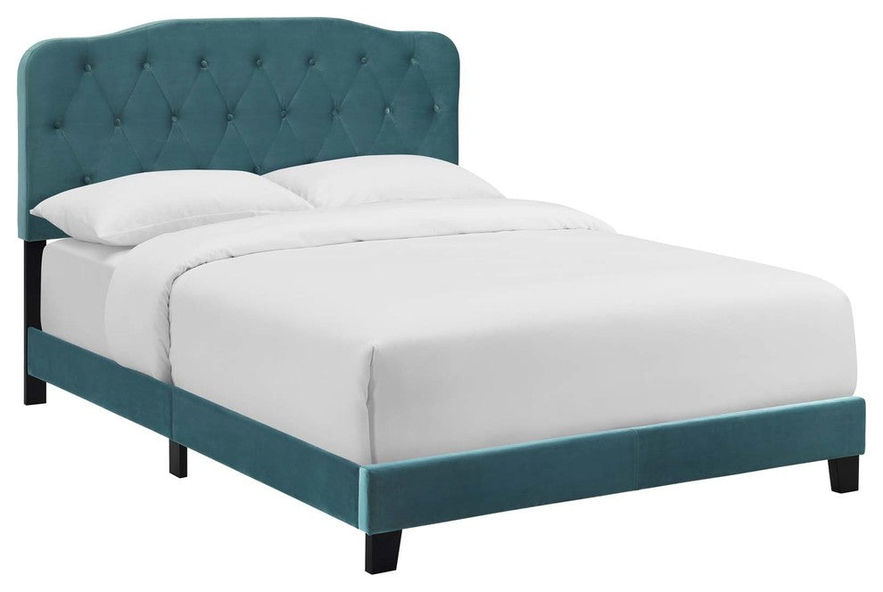 Amelia Full Upholstered Velvet Bed