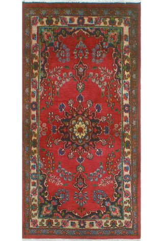 Fine Vintage Distressed Bradburn Red/Beige Rug, 2'7x5'4