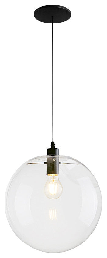 Modern Clear Glass Globe Pendant Light, 11.81"
