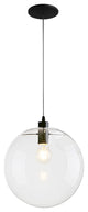 Modern Clear Glass Globe Pendant Light, 11.81"