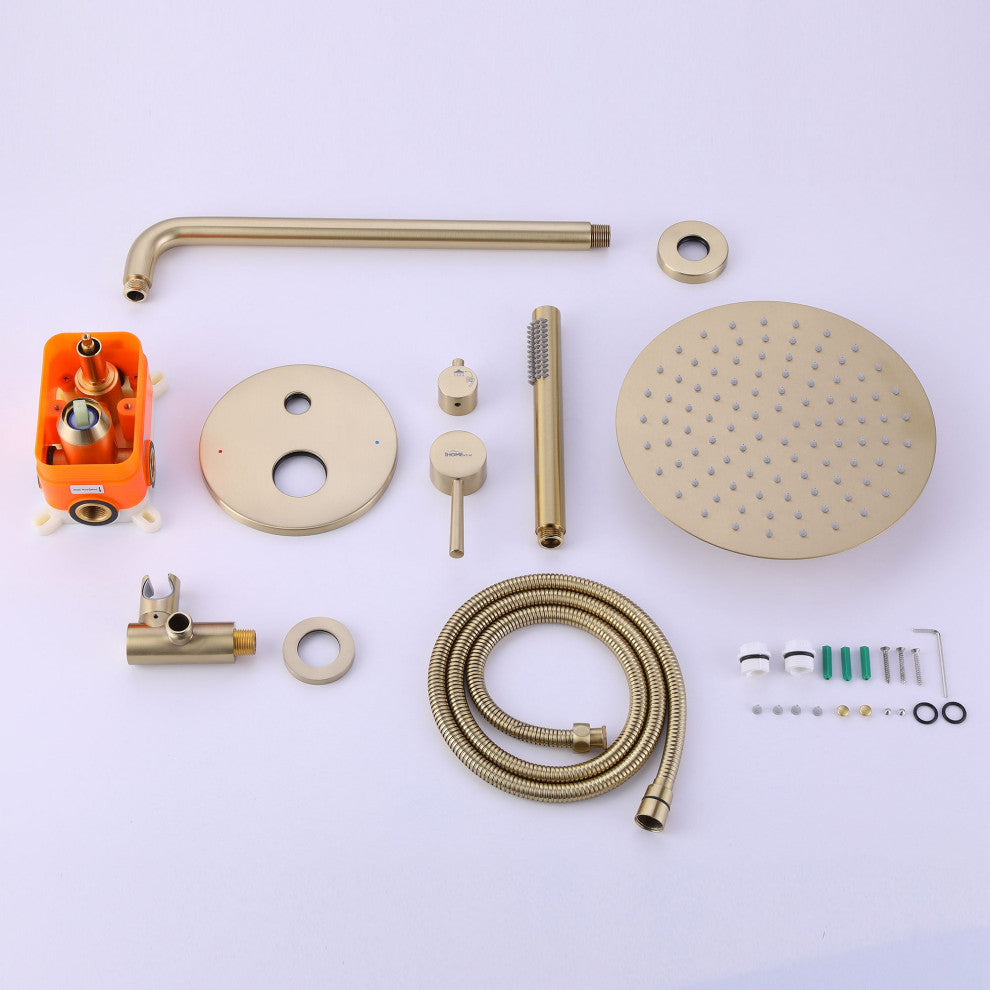 Round Two-function Concealed Bathroom Shower Set, With Embedded Box