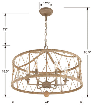 Brixton 6 Light Burnished Silver Chandelier