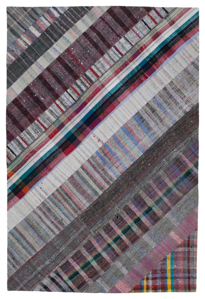 Rug N Carpet - Handmade Turkish 6' 8'' x 9' 10'' Vintage Patchwork Kilim Rug