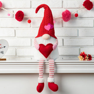 28.25'' Fabric Valentine's Gnome Shelf Sitter With Dangling Legs
