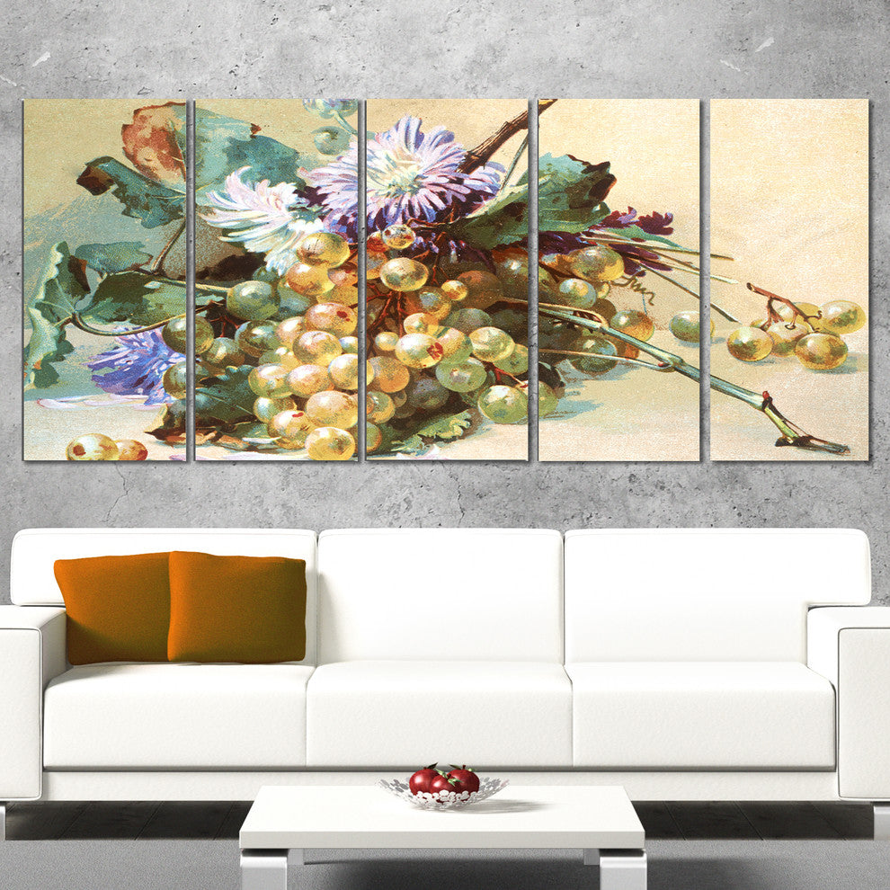 "Digital Illustrated Flowers" Canvas Print, 5 Panels, 60"x28"