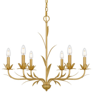 Quoizel MAA5027 Maria 6 Light 28\"W Taper Candle Style Chandelier - Gold Leaf