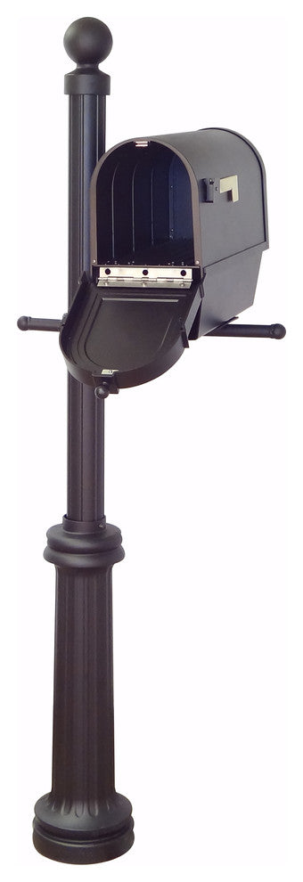 Berkshire Curbside Mailbox With Newspaper Tube and Fresno Mailbox Post