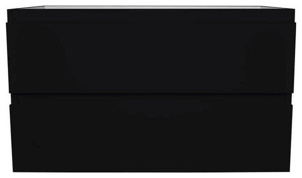 Salt 18Dx36" Floating Bathroom Vanity, Glossy Black, Cabinet Only
