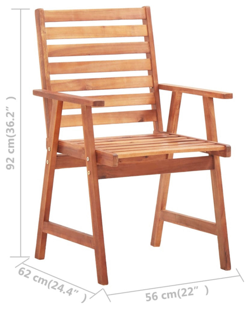 Vidaxl Outdoor Dining Chairs 6-Piece With Cushions Solid Acacia Wood