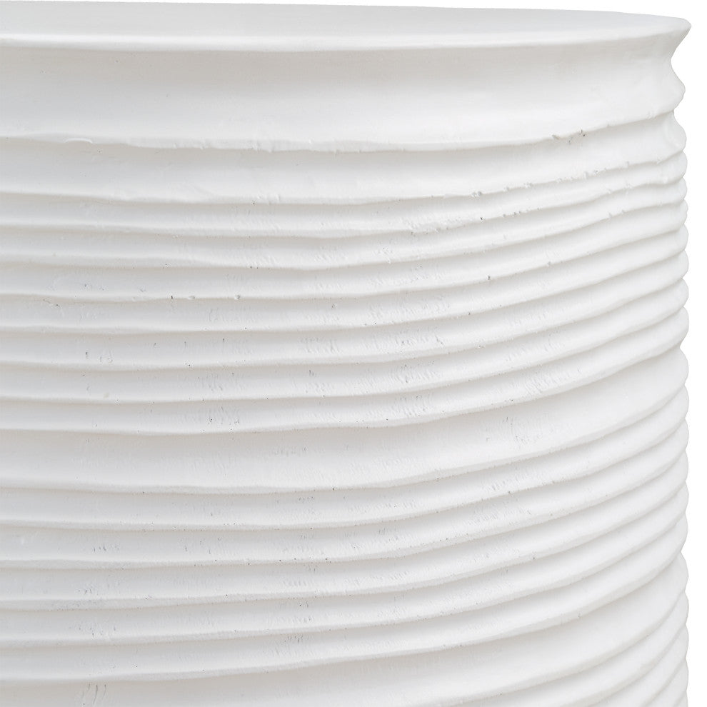 Uttermost - 24117 - Drum Table - Borderline - Plaster White