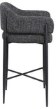 Dame Upholstered Bar and Counter Stool, Black