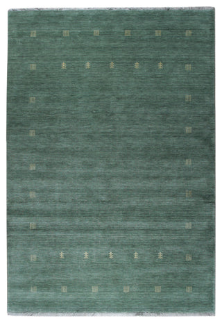 Hand-Knotted Wool Green Contemporary Transitional Rug, 10'x14'