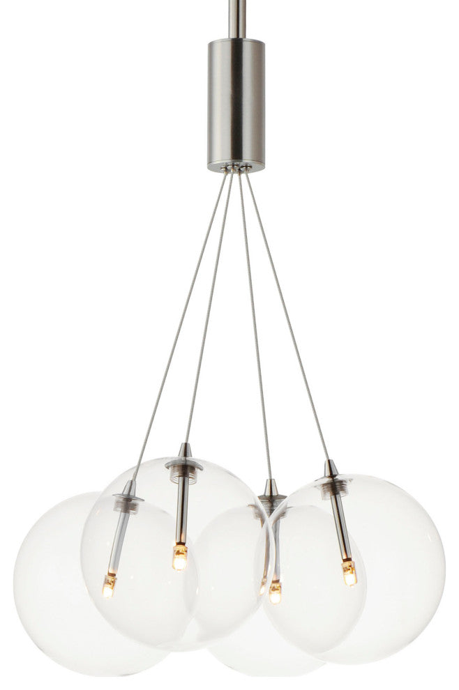 ET2 E25084-18 Burst 4 Light 17"W LED Pendant - Satin Nickel