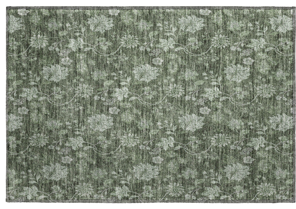 Premium Machine Washable Mayfield AMF680 Olive 1'8" x 2'6" Rug