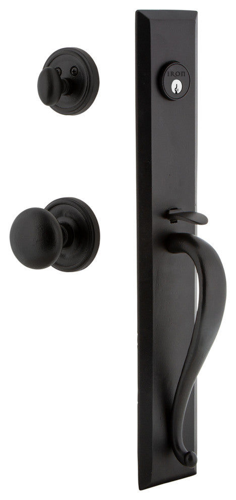 Ageless Iron Keep 1-Piece Dummy Handleset With Grip, Loch Rosette and Keep Knob