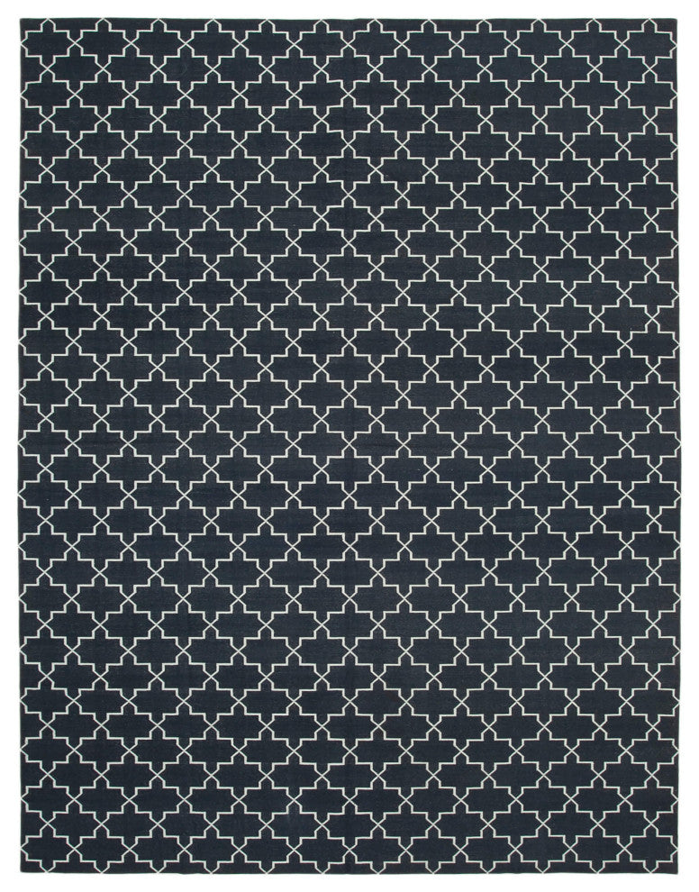 Rug N Carpet - Handmade Wool 9'' 2'''' x 12'' 0'''' Flatweave Dhurrie Kilim Rug