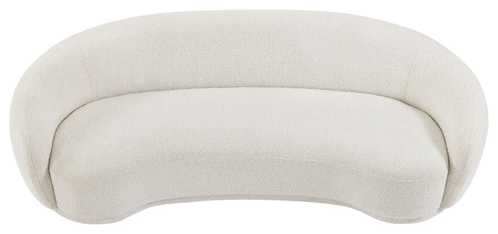 Hyde Boucle Fabric Upholstered, Cream, Sofa