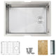 STYLISH 25 L x 19 W-inch Undermount Single Bowl 16G Kitchen Sink Workstation