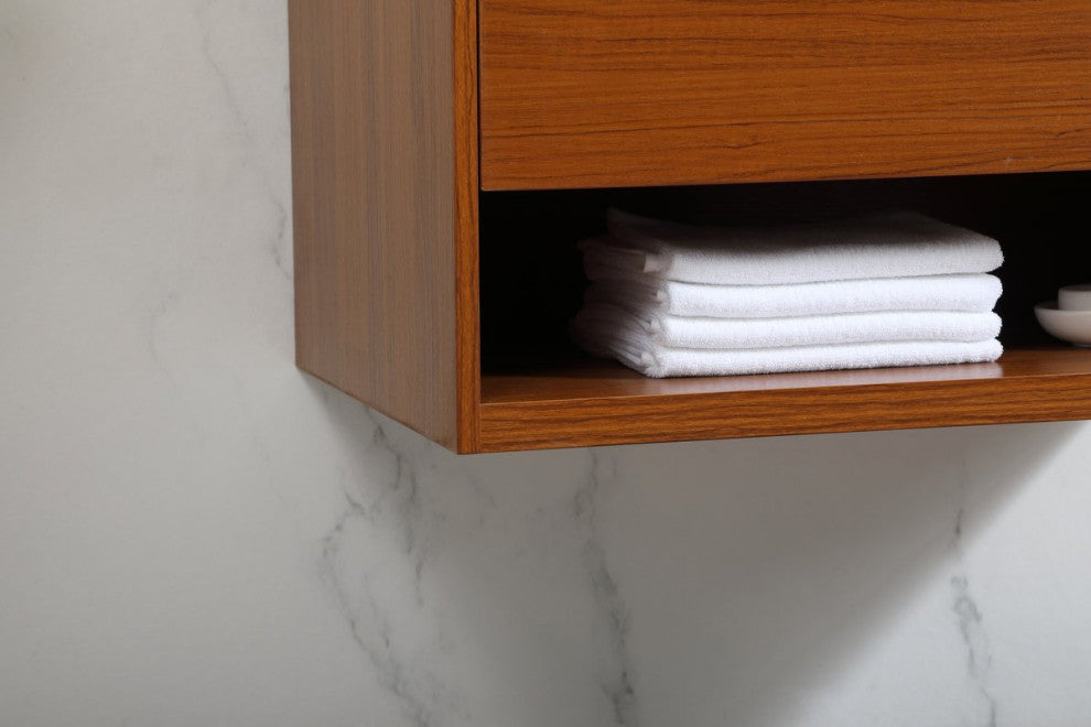 Rabi Single Bathroom Vanity, Teak, 30"