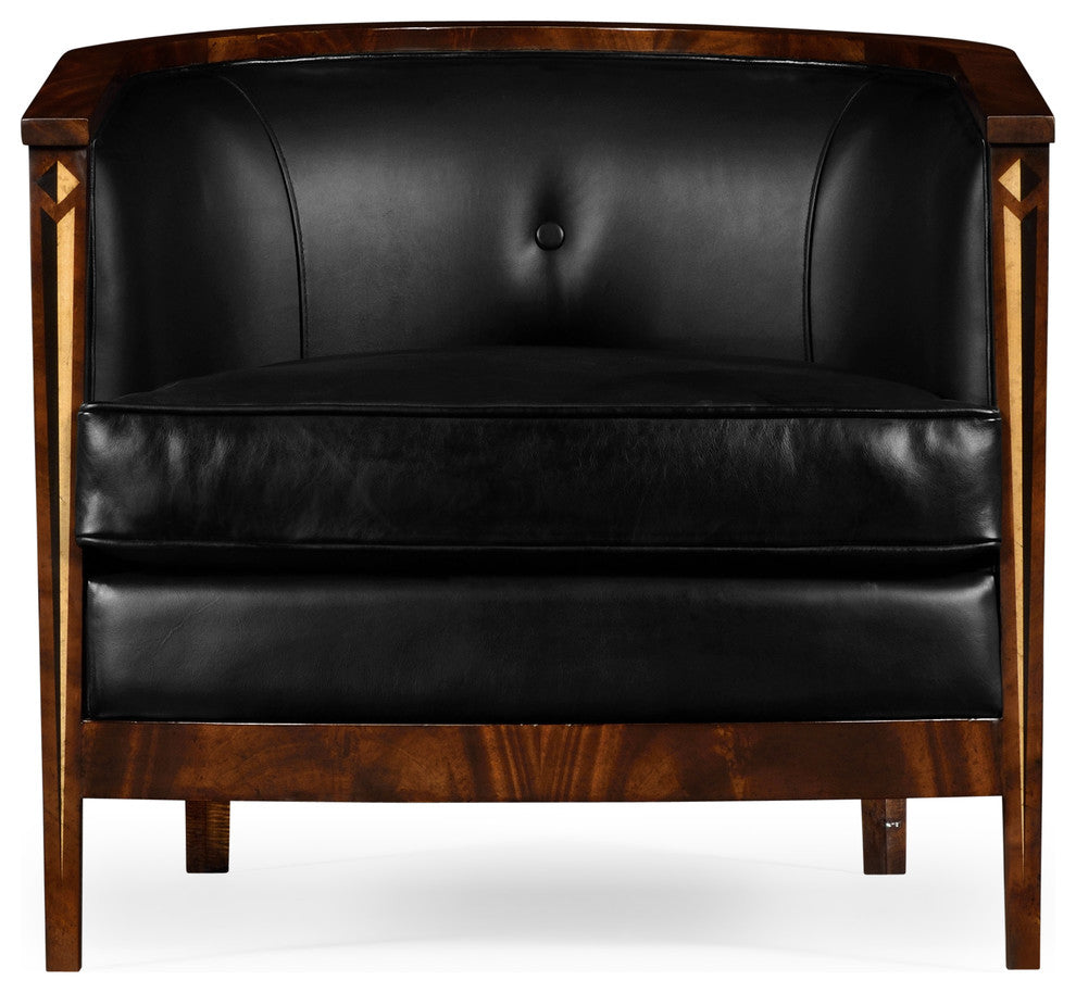 Knightbridge Tub Chair With Black Leather