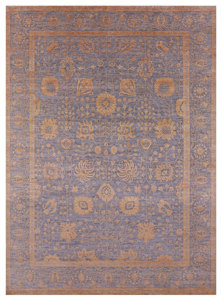 Persian Hand Knotted Wool & Silk Rug 9' 0" X 12' 3" - Q15755