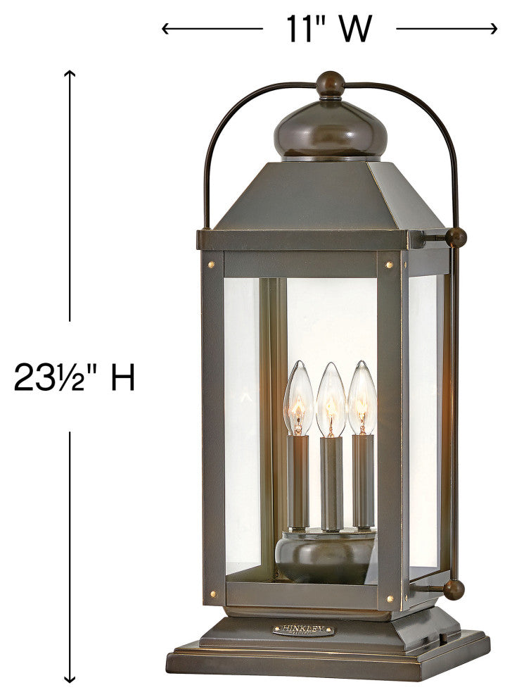 Hinkley Anchorage Large Pier Mount Lantern, Light Oiled Bronze