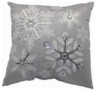 Glistening Snow Christmas Pillow, 14"x14"