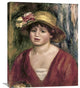 "Young Girl In a Red Dress" Canvas Giclee by Pierre-Auguste Renoir, 24"x30"