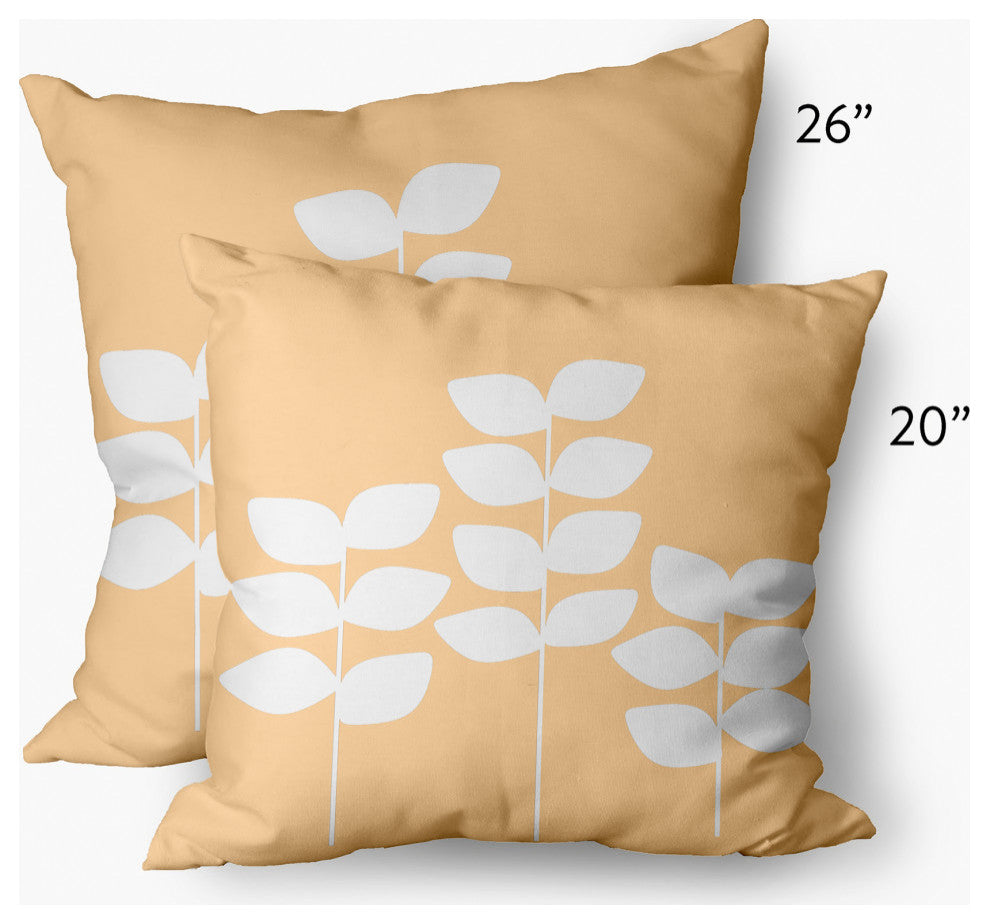Simple Stems Decorative Throw Pillow, Yellow, 20"x20"