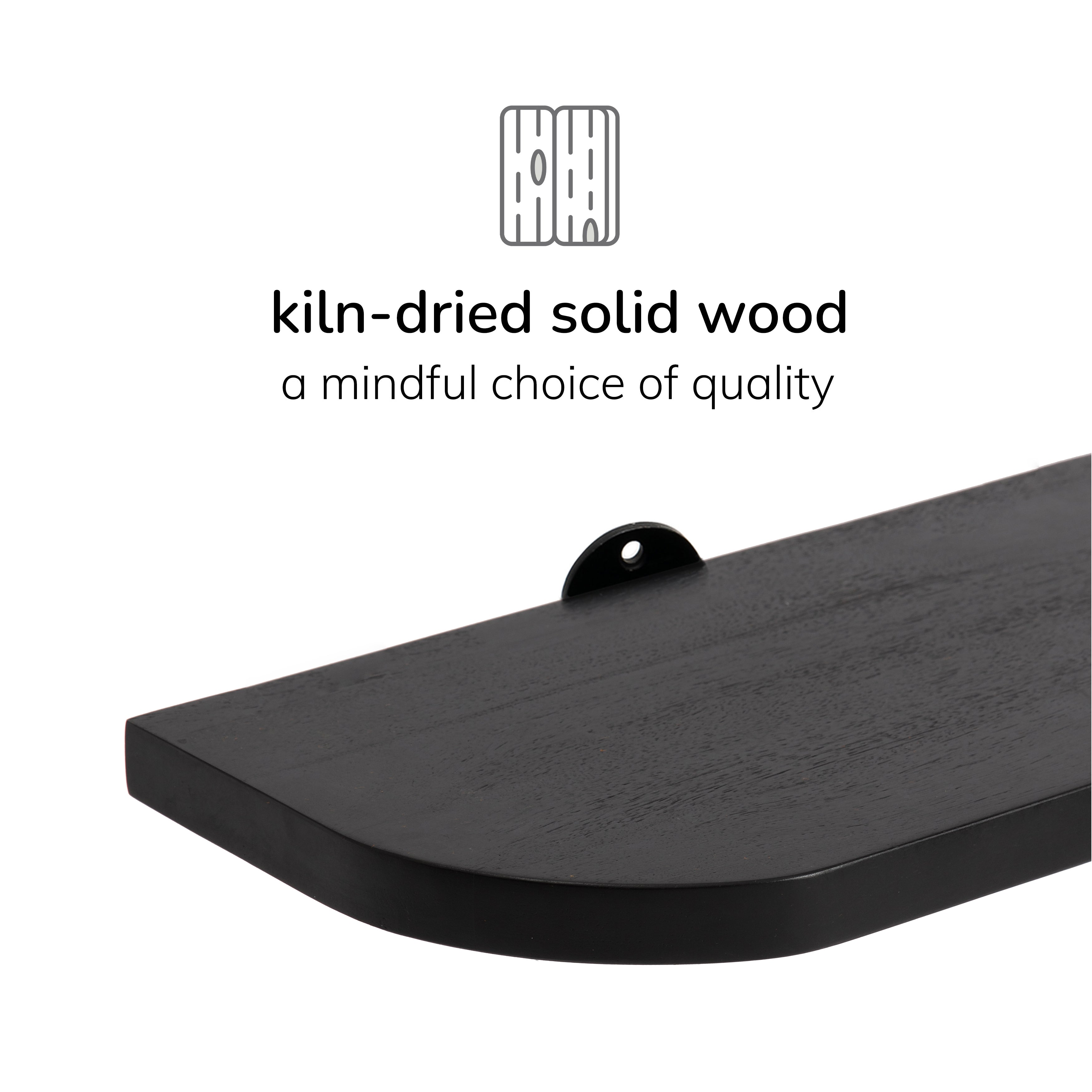Dale Set of 4 Wall Mounted Shelves, Black
