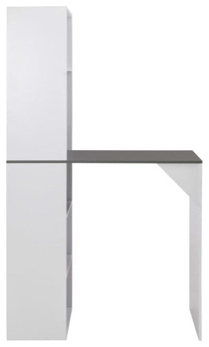 vidaXL Bar Table Pub Table Bistro Table for Dining Room with Cabinet White