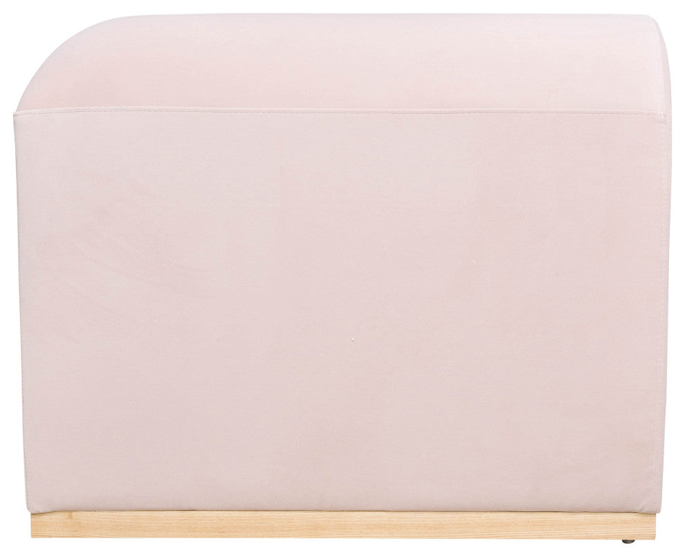 Modern Sofa - Oak Wood Base, Blush