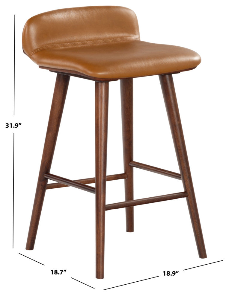 Safavieh Couture Tazmyn Counter Stool, Brown/Walnut