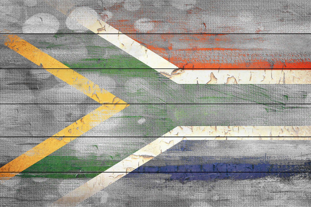 "Fly Africa" Print on White Wood, 36"x24"