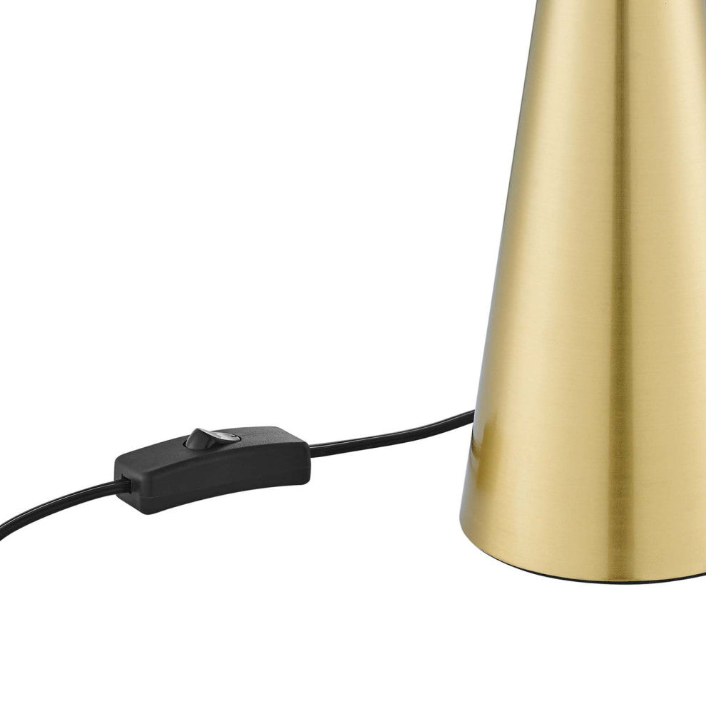 Table Lamp, White Gold, Glass, Modern, Mid Century Cafe Bistro Hospitality