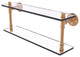 Pipeline Double Glass Shelf, Brushed Bronze, 22"