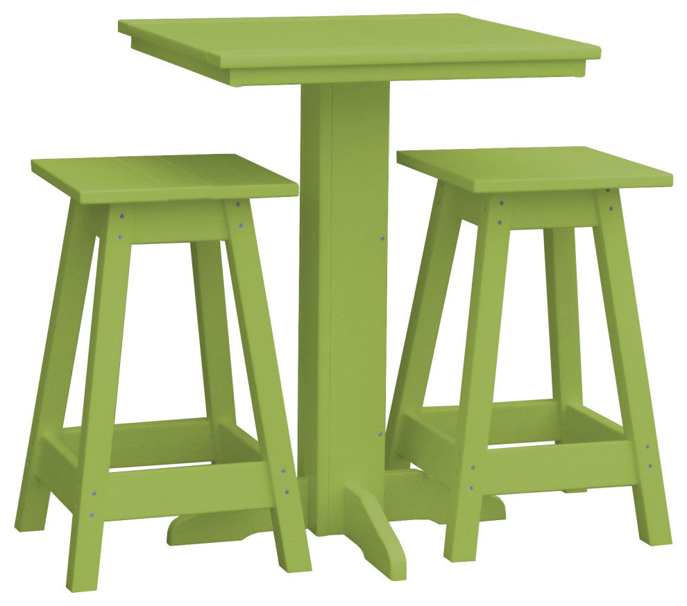 Poly Lumber Bistro Set, Tropical Lime, Square