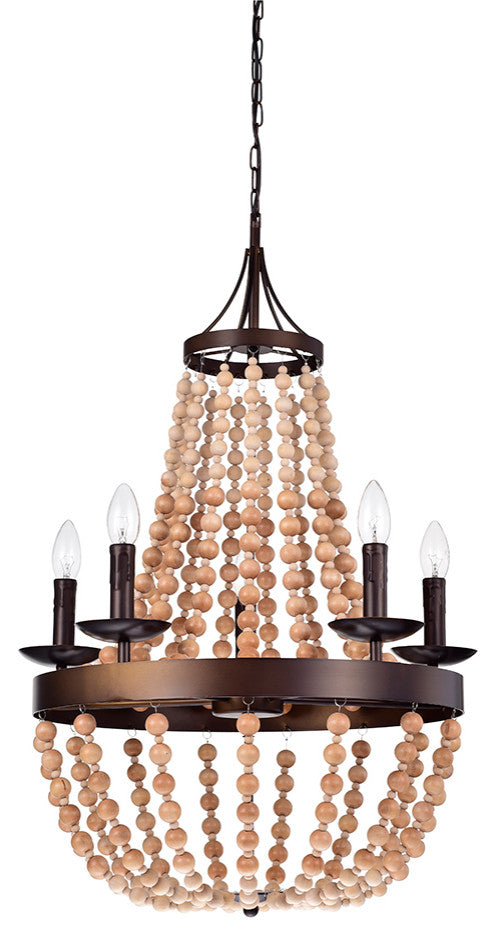 WAREHOUSE OF TIFFANY'S RL8270AB Crelimen 23 in. 5-Light Indoor Bronze Finish