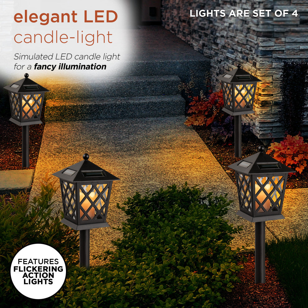 16" Tall Outdoor Solar Powered Pathway LED Light Stakes