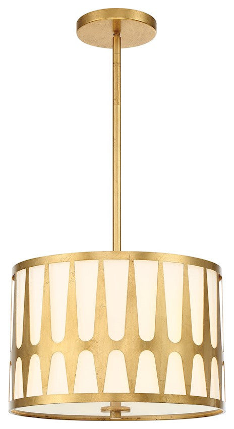 Royston Three Light Pendant in Antique Gold