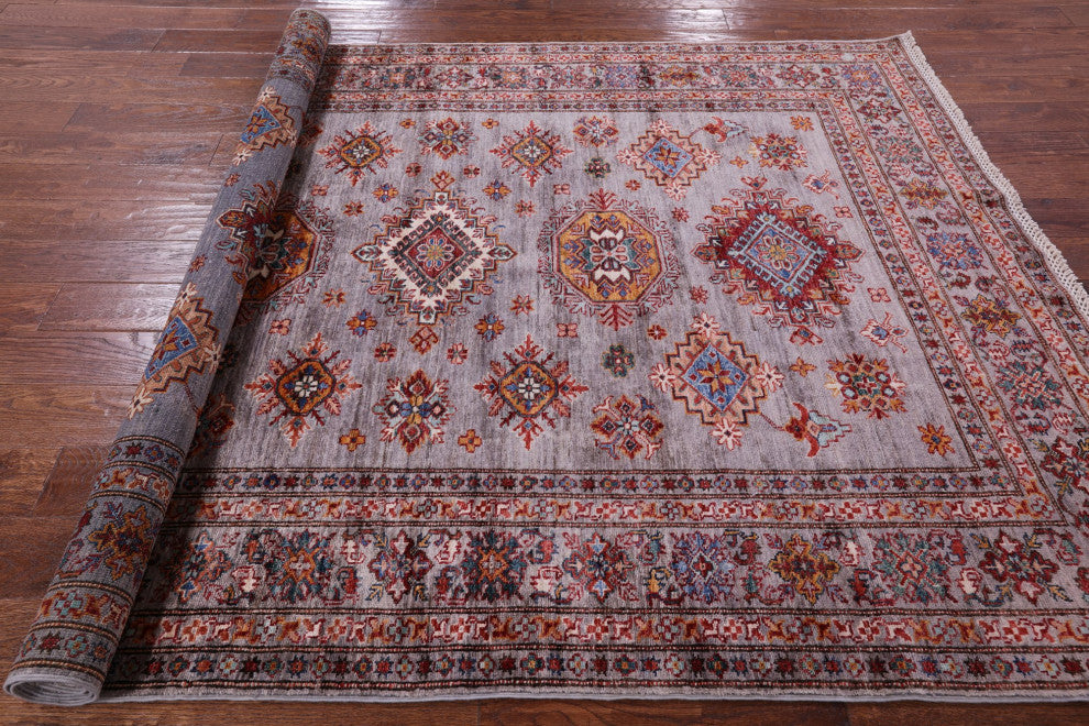 Super Kazak Hand Knotted Wool Rug 5' 8" X 7' 10" Q10256