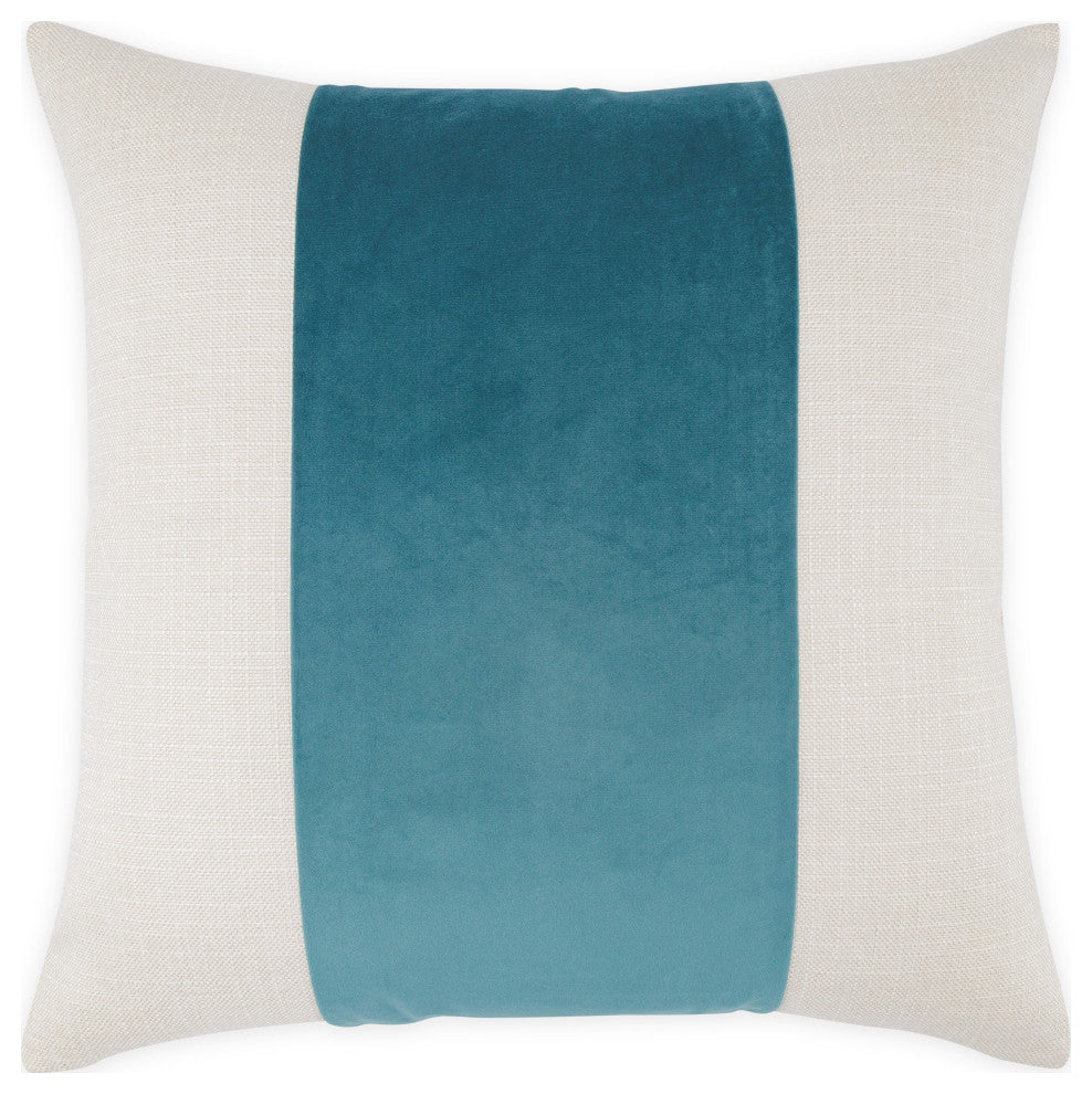 Caleb 21" Square Throw Pillow, Set of 2, Cloud/Peacock