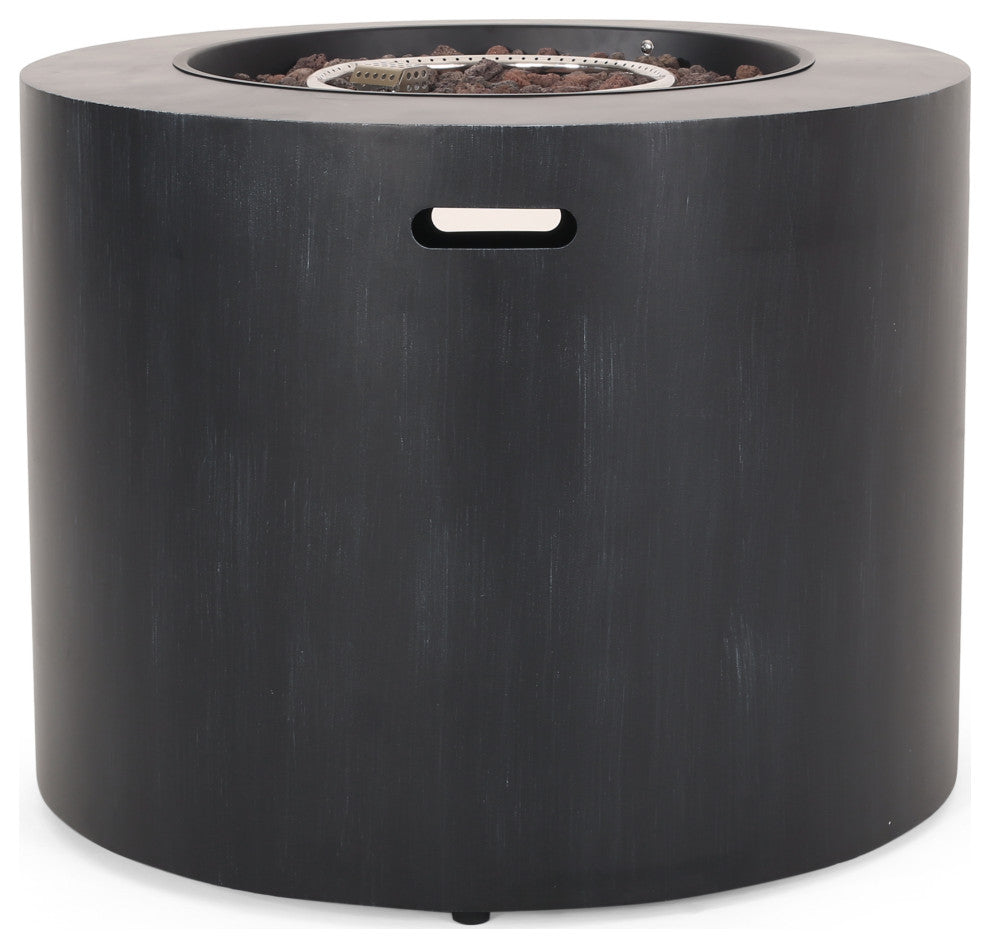 Jasmine Outdoor 40,000 BTU Circular Fire Pit, Brushed Black