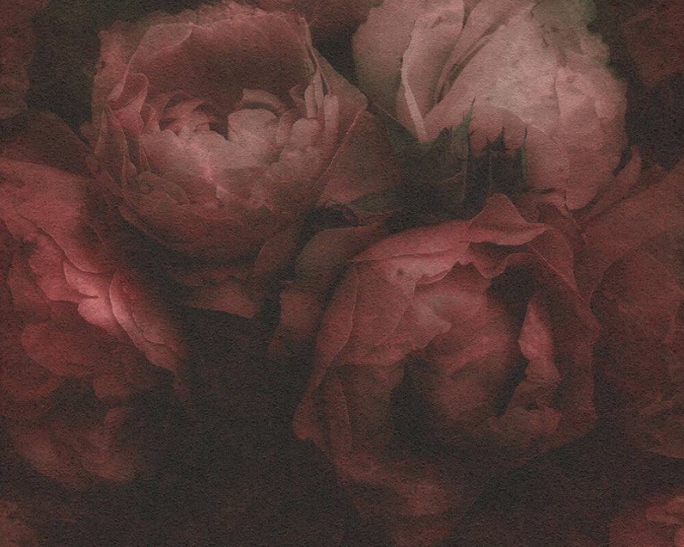 Sample, Floral Textured Wallpaper Featuring Peonies, 373924