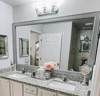 Porter Silver Framed Mirror, 28"x60"